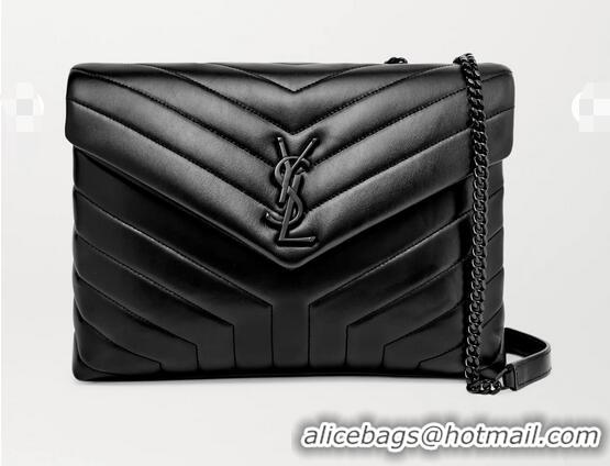 Top Grade SAINT LAURENT Loulou Medium Quilted Leather Shoulder Bag 74559 black