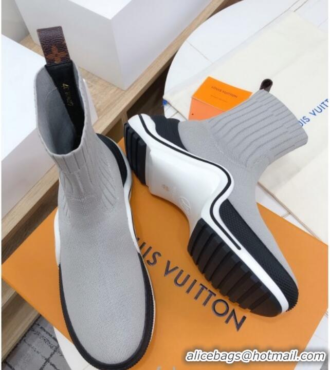 Top Design Louis Vuitton LV Archlight Knit Stretch Sock Sneaker Boots 102038 Grey/Black