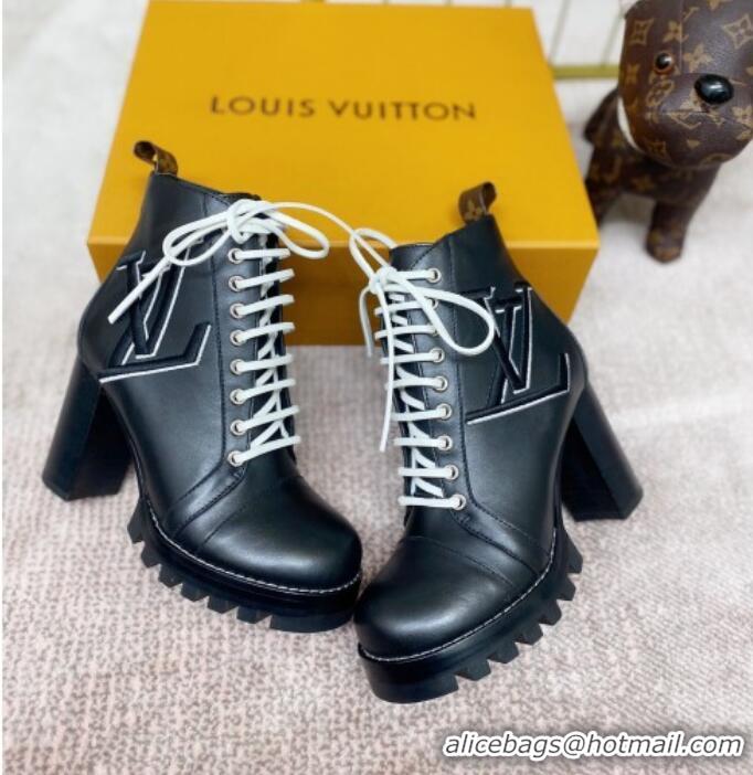 Sumptuous Louis Vuitton Calfskin Star Trail Lace-up Ankle Short Boot Black 1A4WLI 2020