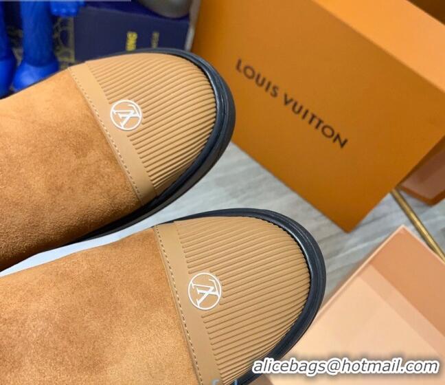 Most Popular Louis Vuitton Breezy Suede Wool Short Boots 102044 Camel