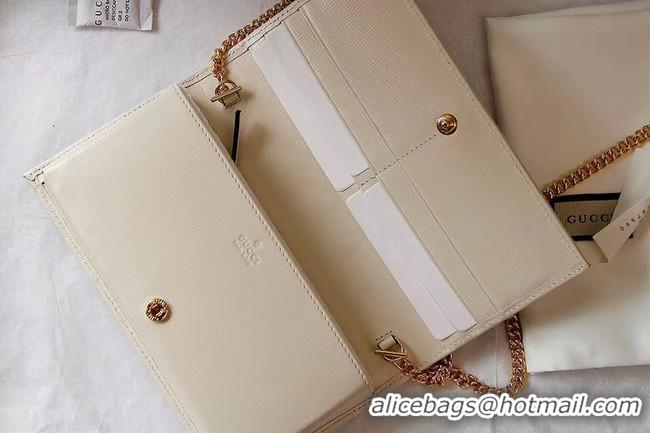 Low Price Gucci Horsebit 1955 wallet with chain 621892 white