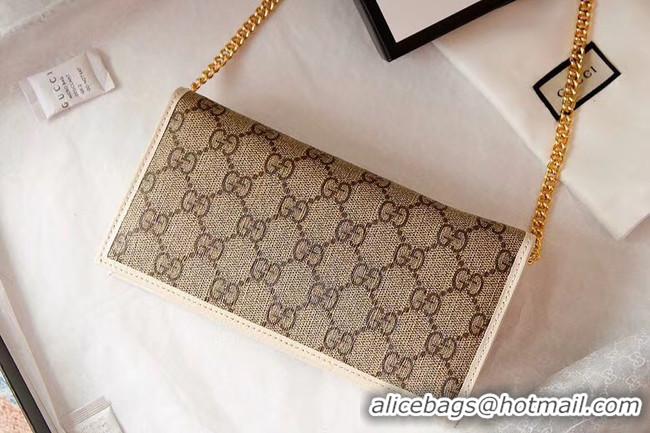 Low Price Gucci Horsebit 1955 wallet with chain 621892 white