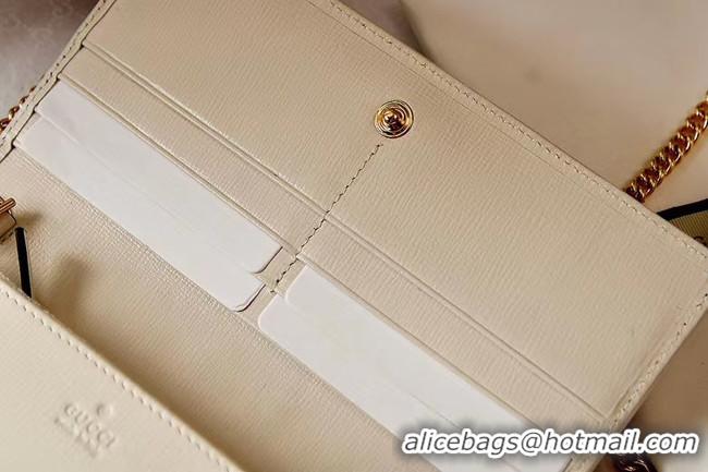 Low Price Gucci Horsebit 1955 wallet with chain 621892 white