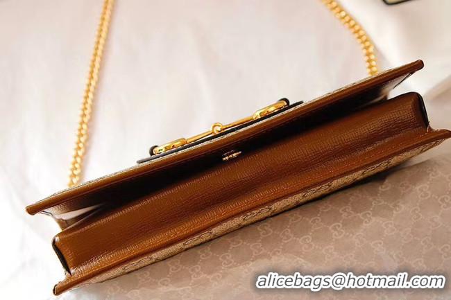 Famous Brand Gucci Horsebit 1955 wallet with chain 621892 brown