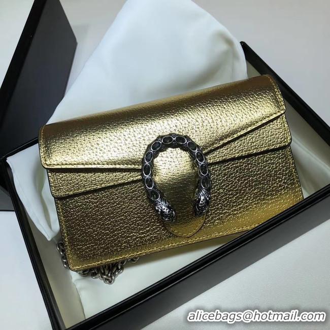 Luxury Discount Gucci Dionysus Leather Super mini Bag 476432 gold