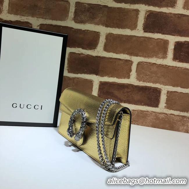 Luxury Discount Gucci Dionysus Leather Super mini Bag 476432 gold