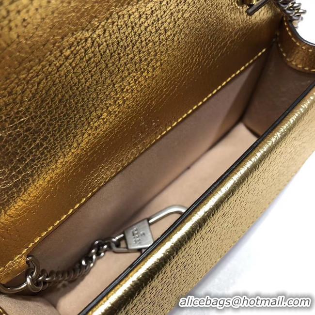 Luxury Discount Gucci Dionysus Leather Super mini Bag 476432 gold