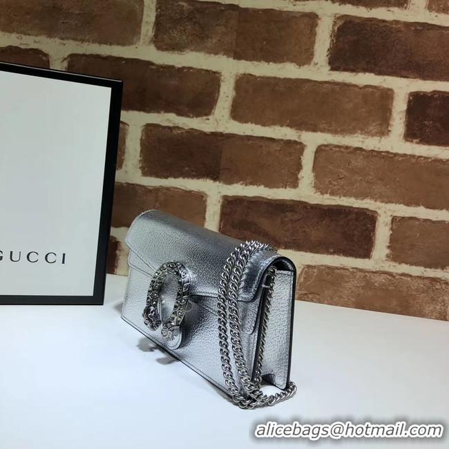 Traditional Discount Gucci Dionysus Leather Super mini Bag 476432 silver