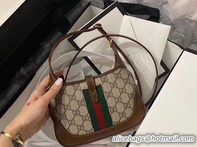 Top Quality Gucci Jackie 1961 mini hobo bag 637092 brown