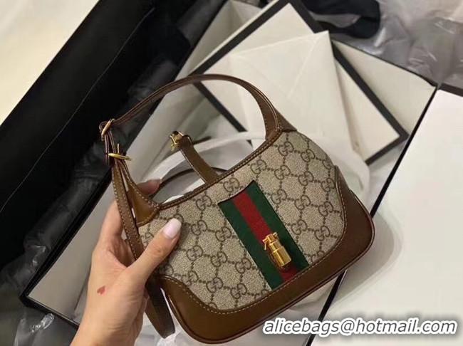 Top Quality Gucci Jackie 1961 mini hobo bag 637092 brown