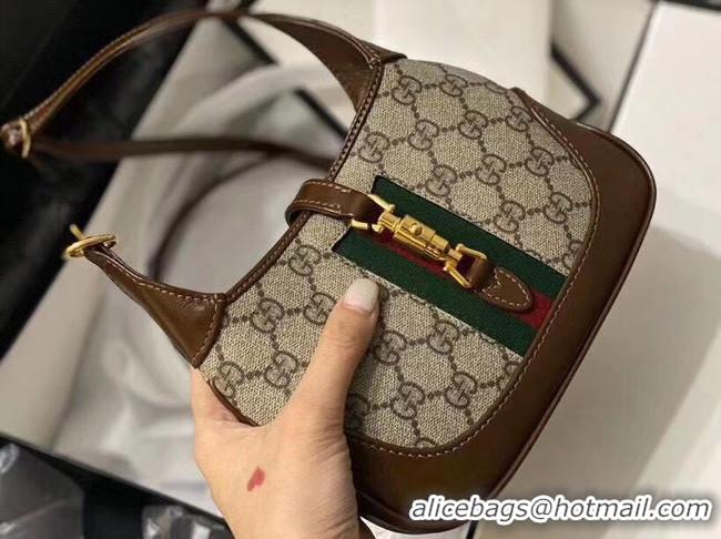 Top Quality Gucci Jackie 1961 mini hobo bag 637092 brown