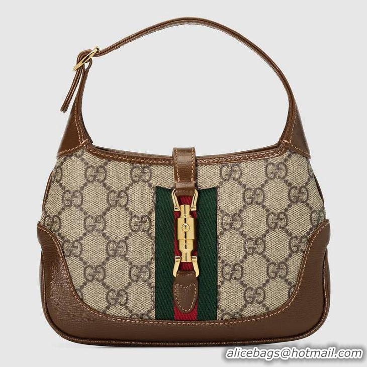 Top Quality Gucci Jackie 1961 mini hobo bag 637092 brown