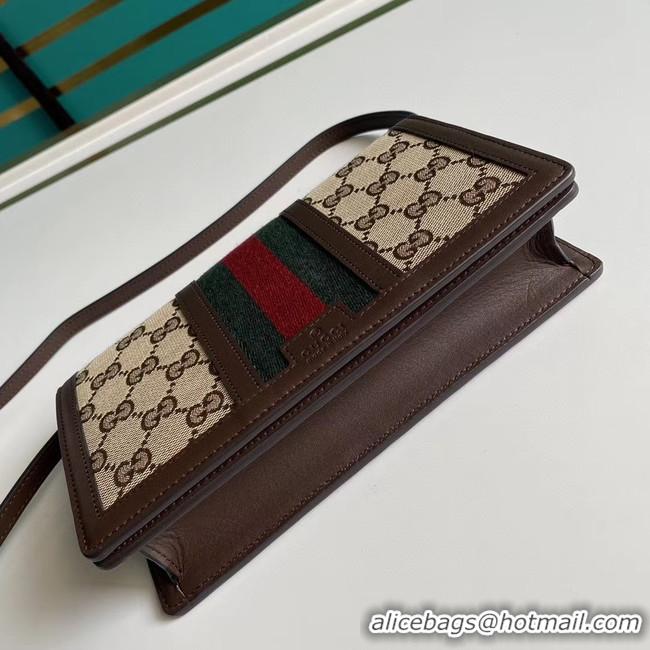 Best Product Gucci Horsebit 1955 wallet with chain 409439 brown