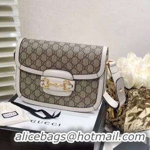 Good Taste Gucci Horsebit 1955 GG Supreme Bag 602204 White