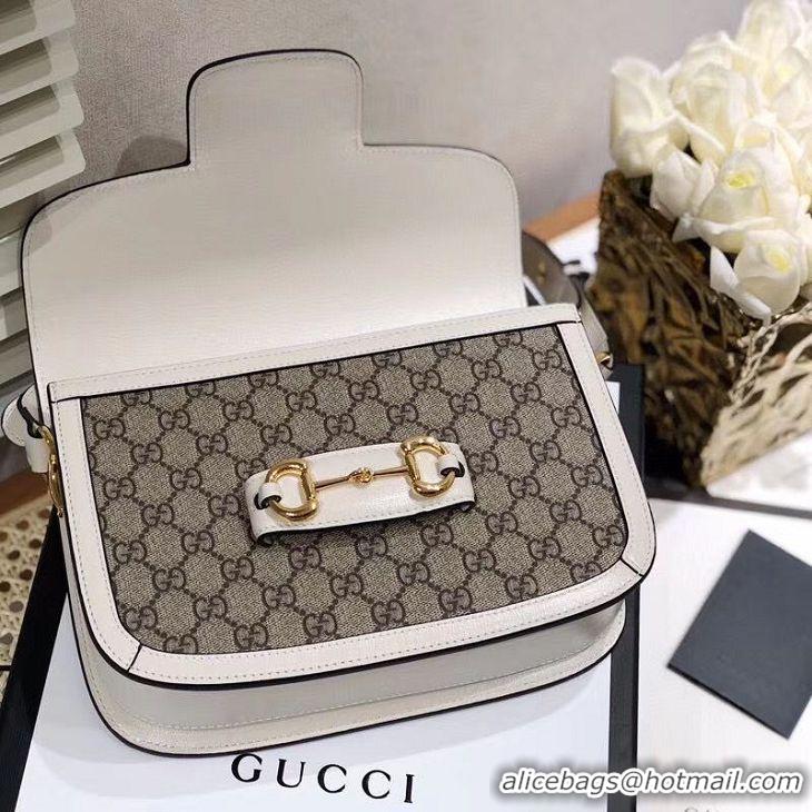 Good Taste Gucci Horsebit 1955 GG Supreme Bag 602204 White