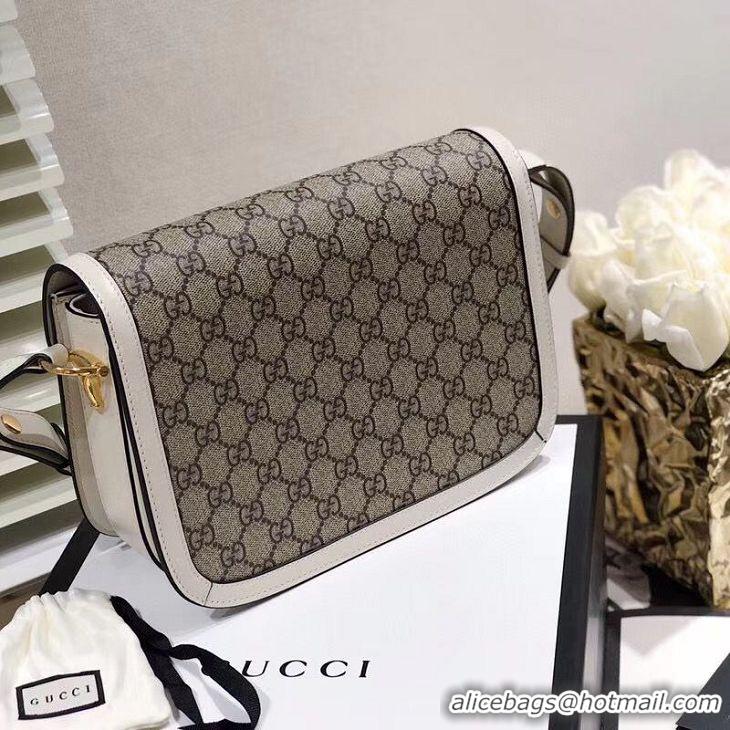 Good Taste Gucci Horsebit 1955 GG Supreme Bag 602204 White