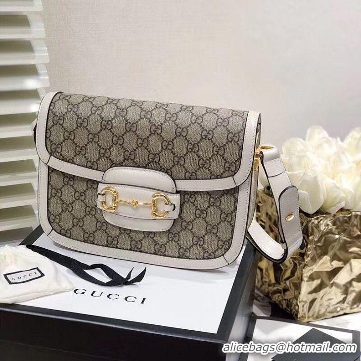 Good Taste Gucci Horsebit 1955 GG Supreme Bag 602204 White