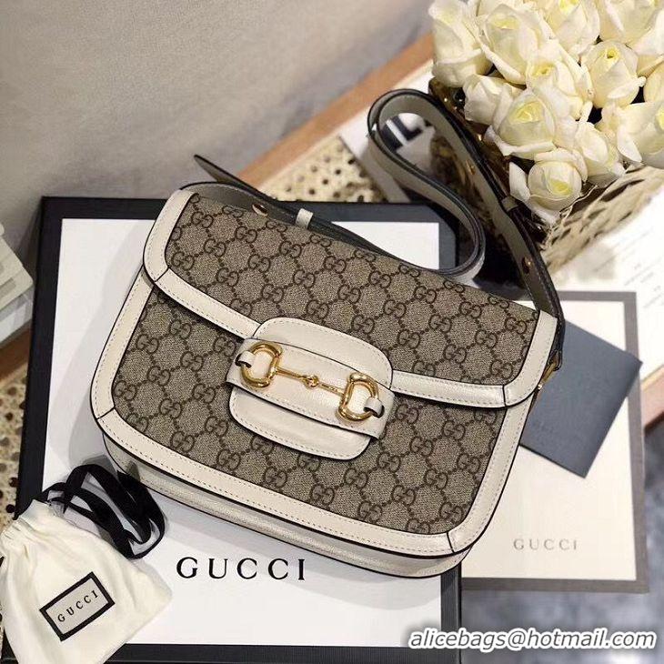 Good Taste Gucci Horsebit 1955 GG Supreme Bag 602204 White