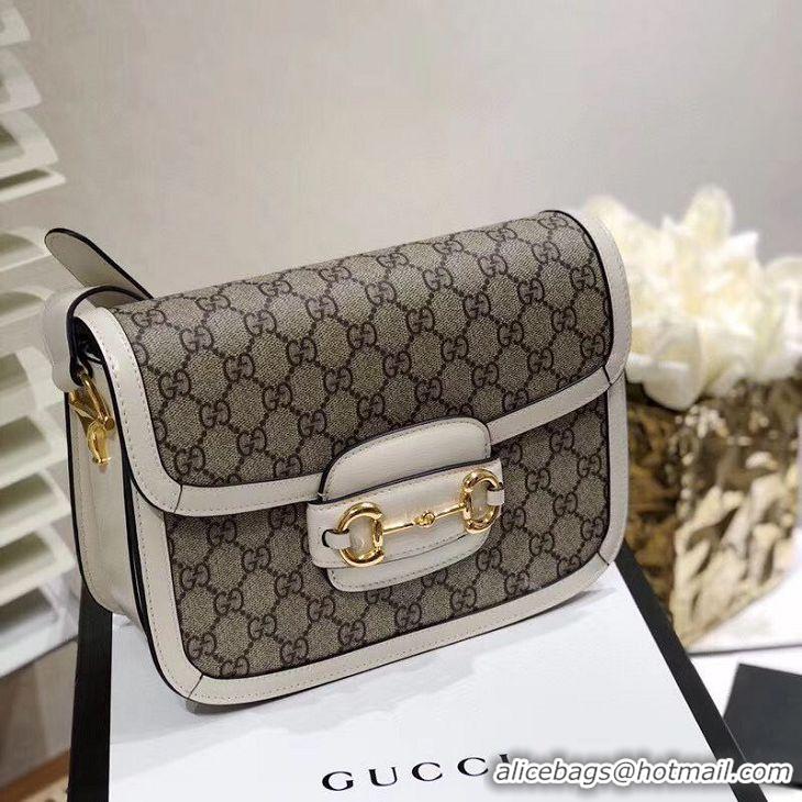 Good Taste Gucci Horsebit 1955 GG Supreme Bag 602204 White