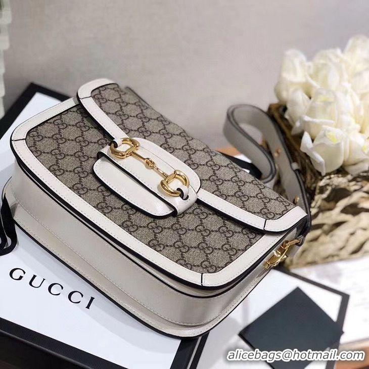 Good Taste Gucci Horsebit 1955 GG Supreme Bag 602204 White