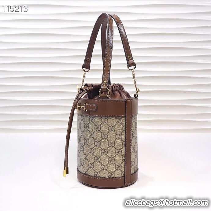 Good Taste Gucci Horsebit 1955 small bucket bag 637115 brown