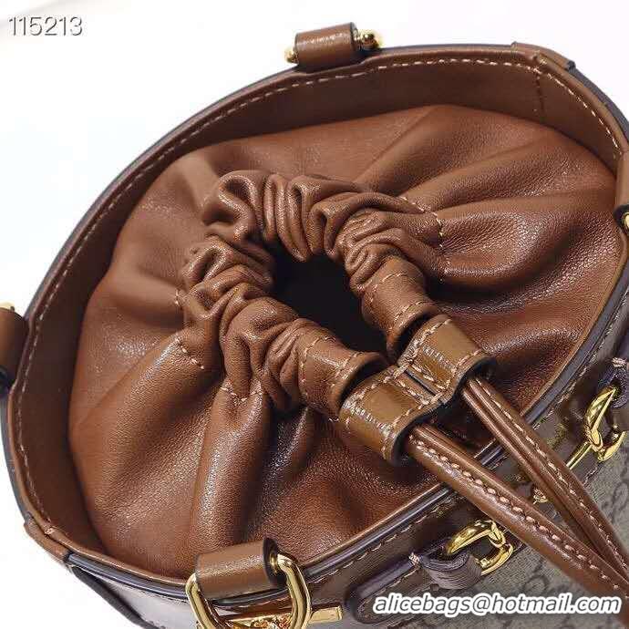 Good Taste Gucci Horsebit 1955 small bucket bag 637115 brown