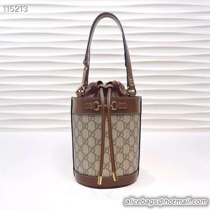 Good Taste Gucci Horsebit 1955 small bucket bag 637115 brown