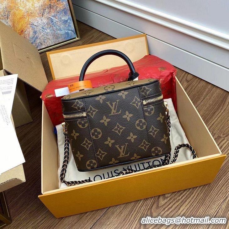 Top Grade Louis Vuitton Monogram Canvas Reverse Nice Cosmetic Bag M45165 Black