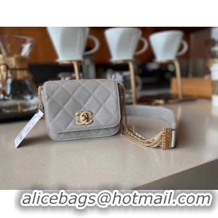 Traditional Specials Chanel small flap bag Lambskin & Gold-Tone Metal AS2051 grey