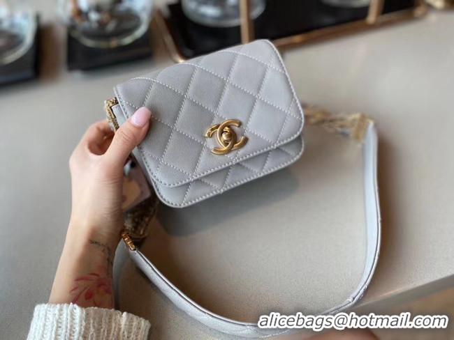 Traditional Specials Chanel small flap bag Lambskin & Gold-Tone Metal AS2051 grey