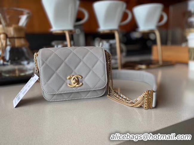 Traditional Specials Chanel small flap bag Lambskin & Gold-Tone Metal AS2051 grey