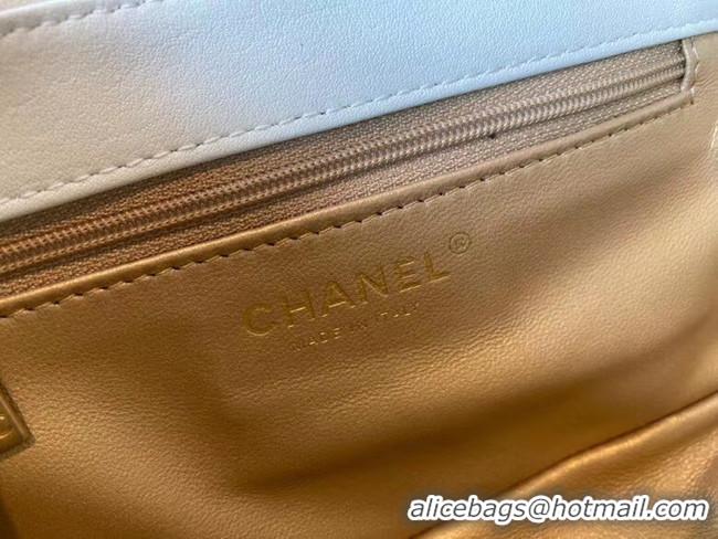 Trendy Design Chanel small flap bag Lambskin & Gold-Tone Metal AS2052 white