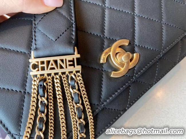 Promotional Chanel small flap bag Lambskin & Gold-Tone Metal AS2052 black