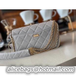 Unique Grade Chanel small flap bag Lambskin & Gold-Tone Metal AS2052 grey