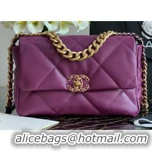 Luxury Cheap Chanel 19 flap bag AS1160 purple