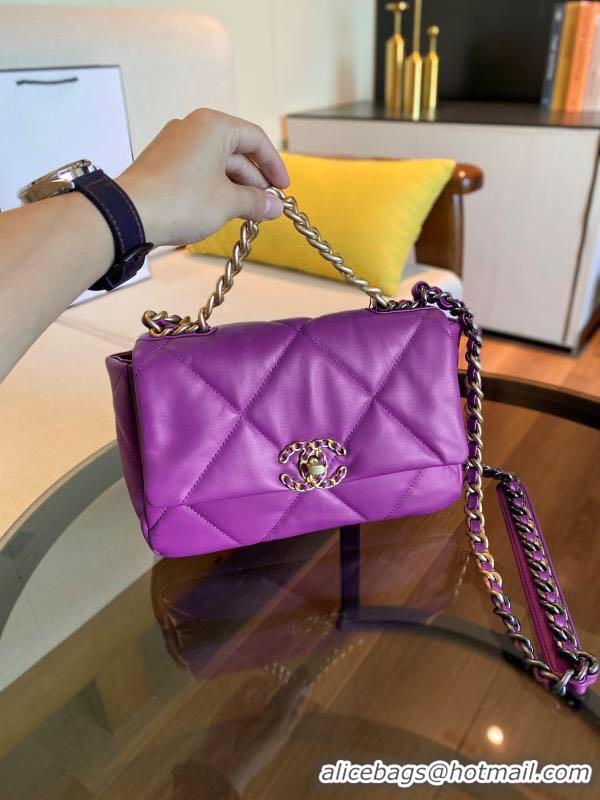 Luxury Cheap Chanel 19 flap bag AS1160 purple