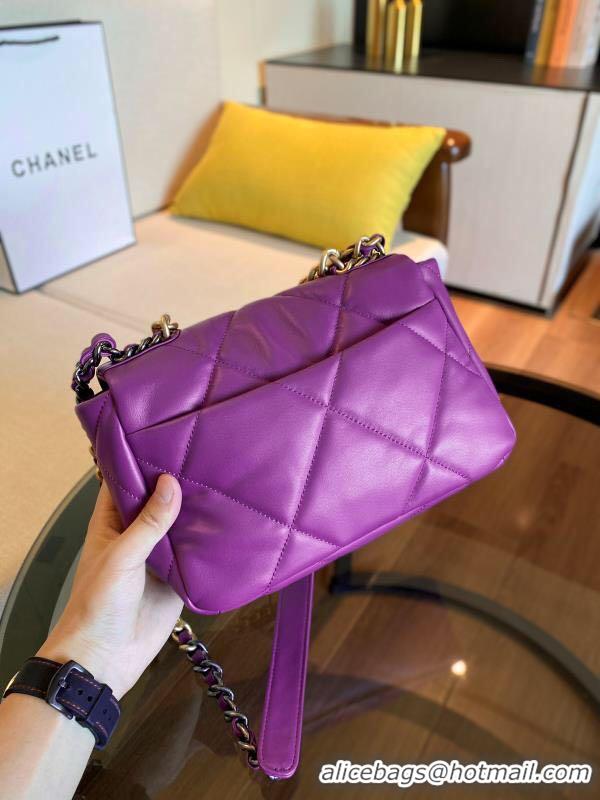 Luxury Cheap Chanel 19 flap bag AS1160 purple