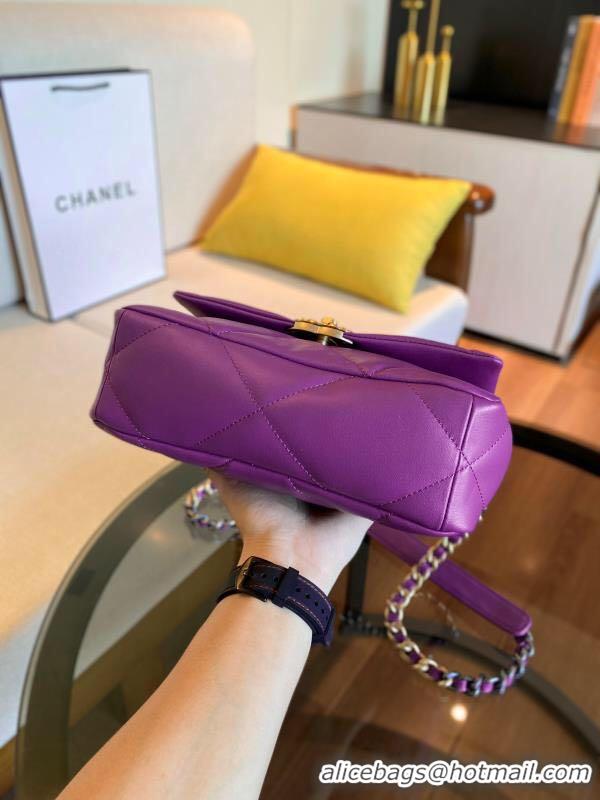 Luxury Cheap Chanel 19 flap bag AS1160 purple