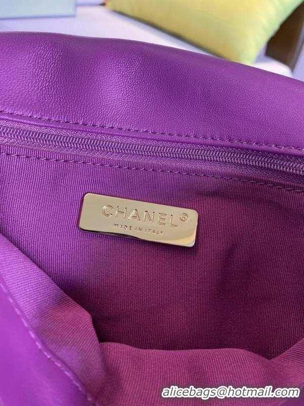 Luxury Cheap Chanel 19 flap bag AS1160 purple