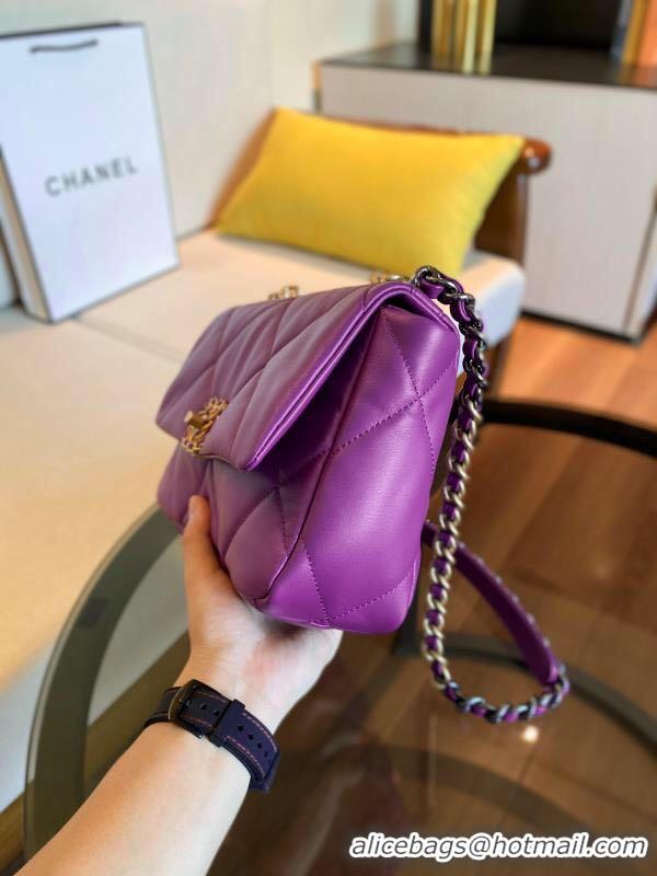 Luxury Cheap Chanel 19 flap bag AS1160 purple