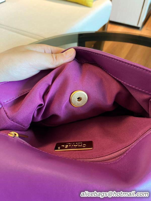 Luxury Cheap Chanel 19 flap bag AS1160 purple