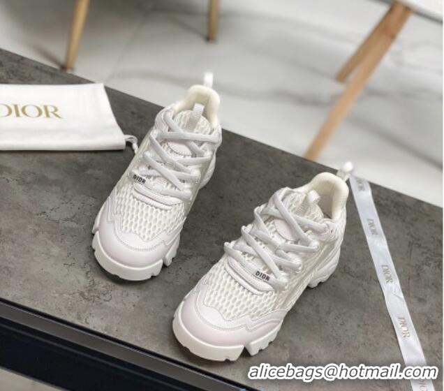 Low Cost Dior D-Connect Sneakers in All White Mesh 22025