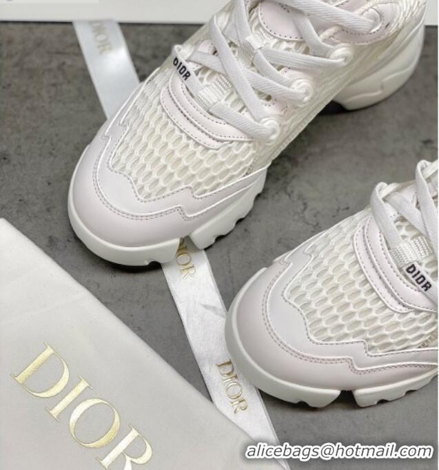 Low Cost Dior D-Connect Sneakers in All White Mesh 22025