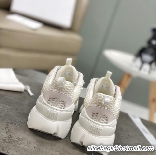 Low Cost Dior D-Connect Sneakers in All White Mesh 22025