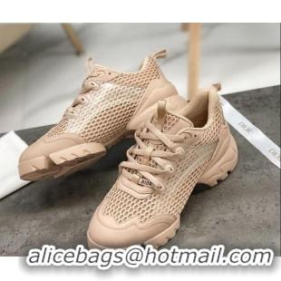 Newest Dior D-Connect Sneakers in Nude Mesh 22026