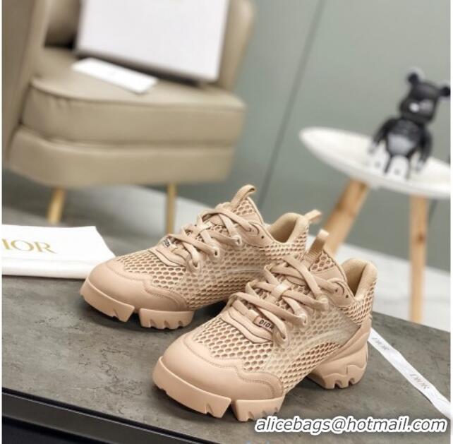 Newest Dior D-Connect Sneakers in Nude Mesh 22026