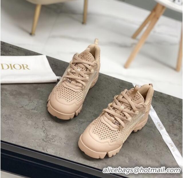 Newest Dior D-Connect Sneakers in Nude Mesh 22026