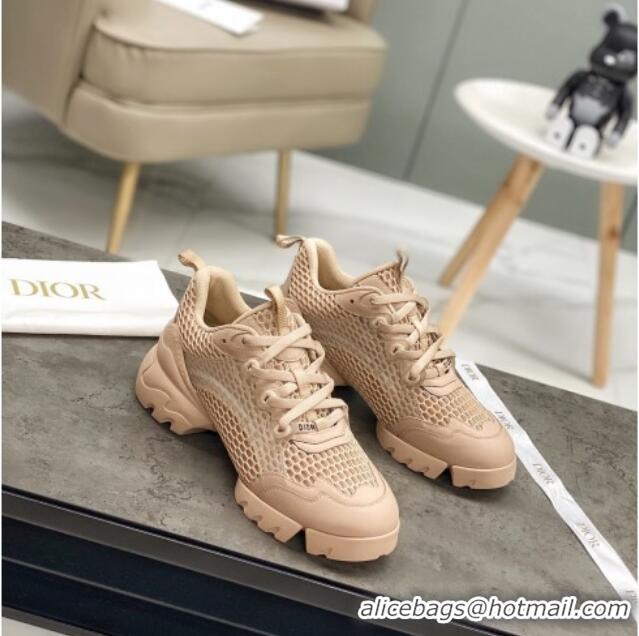 Newest Dior D-Connect Sneakers in Nude Mesh 22026