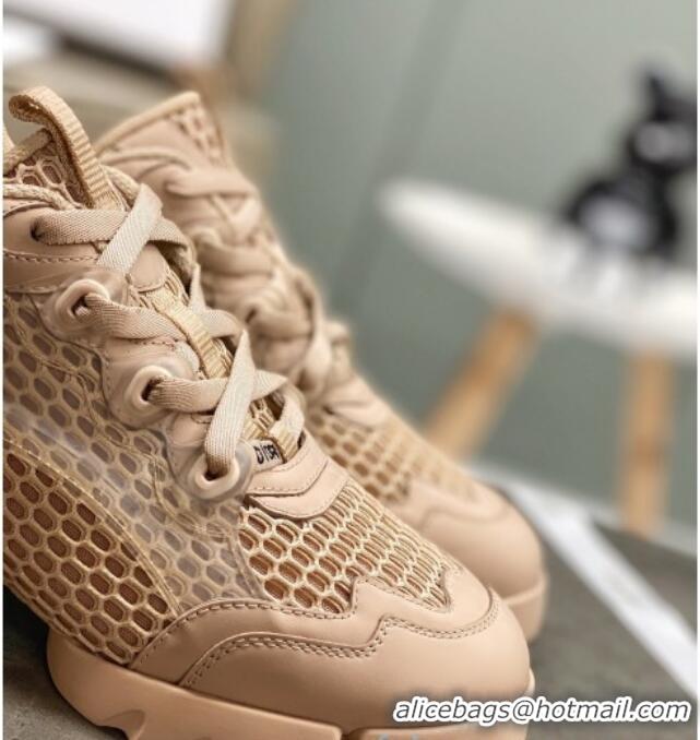 Newest Dior D-Connect Sneakers in Nude Mesh 22026