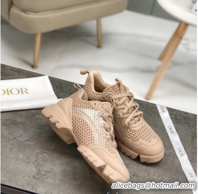 Newest Dior D-Connect Sneakers in Nude Mesh 22026